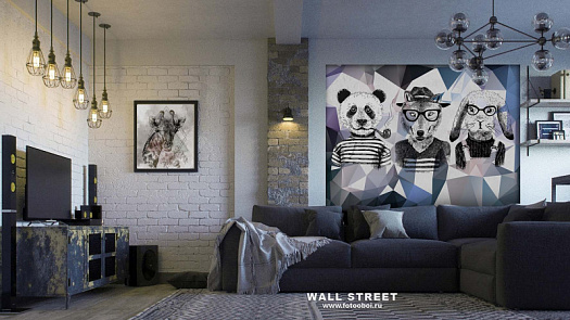 Фотообои в интерьере артикул podLOFT 16, ПОДЛОФТ / PODLOFT, Wall street
