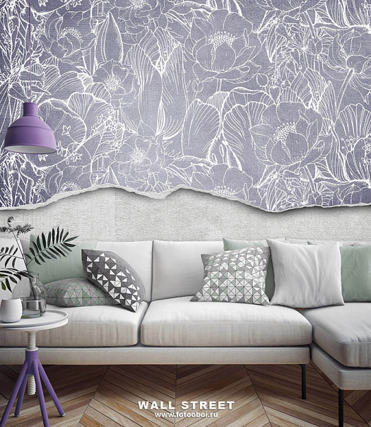 Фотообои в интерьере артикул Floreale 8, ЦВЕТОЧНЫЙ / FLOREALE, Wall street